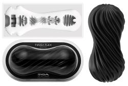 TENGA Flex Rocky Black, must spiraal/masturbaator