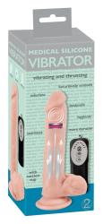 Medical Silicone Thrusting Vibrator, naturaalne liikuv peenis iminapal