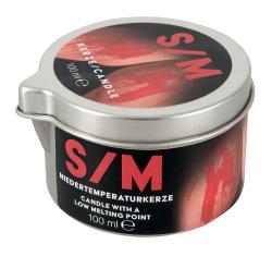 S/M Candle in a Tin, punane SADOMASO fetish küünal purgis, 100g