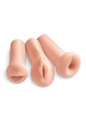 PIPEDREAM EXTREME, All 3 Holes - Flesh , 3 masturbaatorit- suu, anus, vagiina