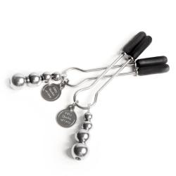 FIFTY SHADES OF GREY - ADJUSTABLE NIPPLE CLAMPS, hõbedased nibuklambrid