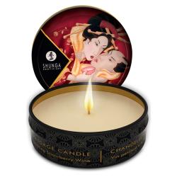 SOODSAIM: SHUNGA - MASSAGE CANDLE STRAWBERRY, mahlase maasikaga massaažiküünal,30ml