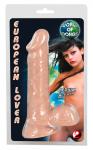 European LoverMedium Dildo with Testicles, naturaalne keskmine dildo